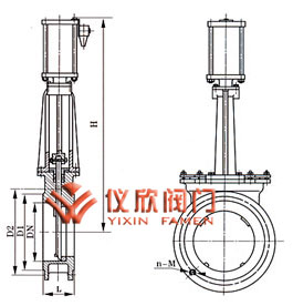 氣動(dòng)對(duì)夾式刀形閘閥