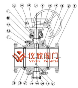 長(zhǎng)輸管線球閥,結(jié)構(gòu)圖