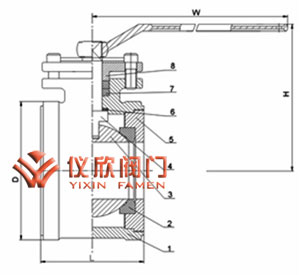 Q71對(duì)夾式球閥,結(jié)構(gòu)圖