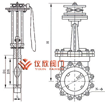 鏈輪對(duì)夾式刀形閘閥